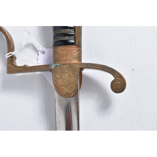 293 - A GERMAN ARMY OFFICERS SWORD MADE BY WKC, the blade is un-etched, the knights head and WKC makers na... 