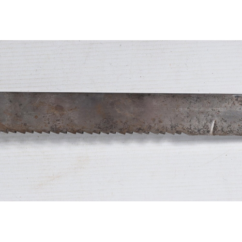 295 - A BRITISH 19TH CENTURY WILKINSON PIONEERS SAW BACK SWORD ,one side of the blade features a broad arr... 