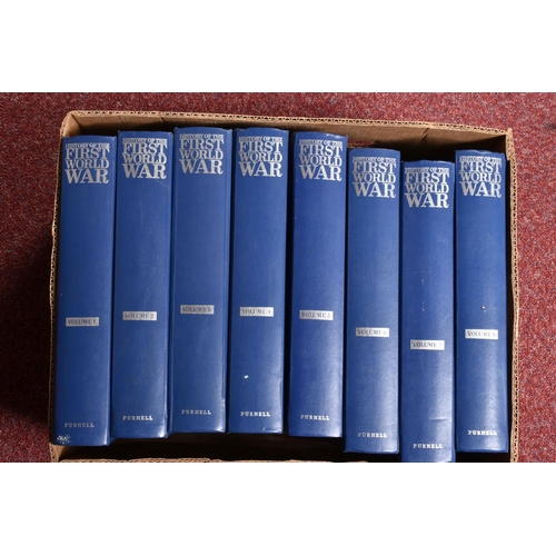 296 - A COMPLETE SIXTEEN VOLUMES OF PURNELLS HISTORY OF WWI AND WWII, all appear to be in good condition, ... 