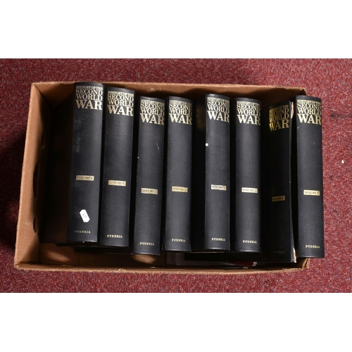 296 - A COMPLETE SIXTEEN VOLUMES OF PURNELLS HISTORY OF WWI AND WWII, all appear to be in good condition, ... 