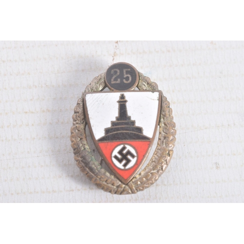 315 - FIVE VARIOUS GERMAN PIN BADGES, these include a Wurtemberg Red Cross pin, a white metal and enamel p... 