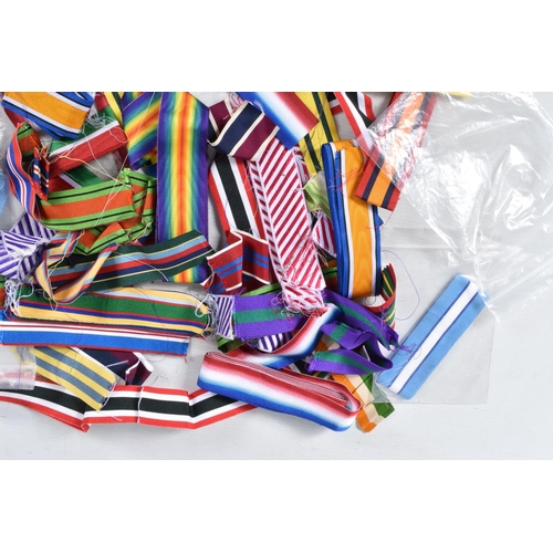 326 - A LARGE QUANTITY OF ASSORTED MEDAL RIBBONS, the ribbons cover medals from Boer war up to modern conf... 