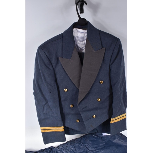 355 - A NICE SELECTION OF MILITARY DRESS UNIFORMS, this includes a RAF mess dress with a 38 inch chets jac... 