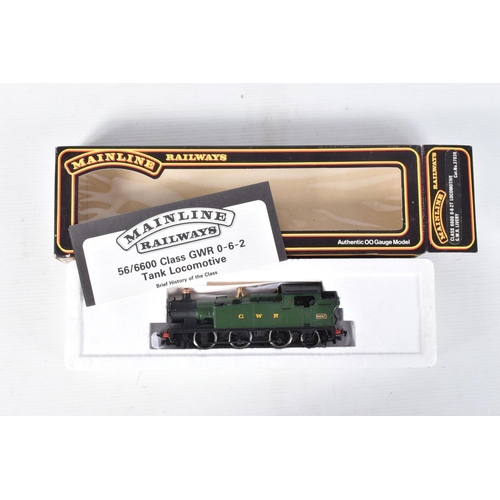 195 - SIX BOXED AND UNBOXED OO GAUGE TANK LOCOMOTIVES OF G.W.R. ORIGIN, boxed Mainline class 56xx No.6697 ... 