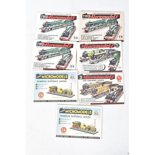 218 - A QUANTITY OF UNBUILT MICROMODELS CARD KITS, assorted locomotives, coaching stock and lineside acces... 