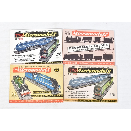 218 - A QUANTITY OF UNBUILT MICROMODELS CARD KITS, assorted locomotives, coaching stock and lineside acces... 