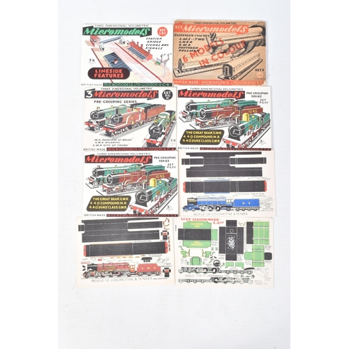 218 - A QUANTITY OF UNBUILT MICROMODELS CARD KITS, assorted locomotives, coaching stock and lineside acces... 