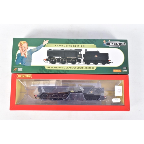 230 - A BOXED HORNBY RAILWAYS OO GAUGE CLASS Q1 LOCOMOTIVE AND TENDER, No.33001, B.R. black livery (R3598)... 