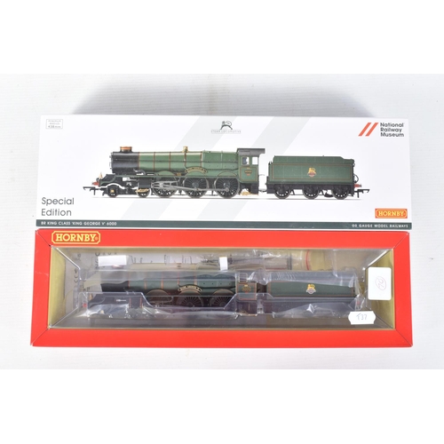 232 - A BOXED HORNBY RAILWAYS OO GAUGE NATIONAL RAILWAY MUSEUM SPECIAL EDITION KING CLASS LOCOMOTIVE AND T... 