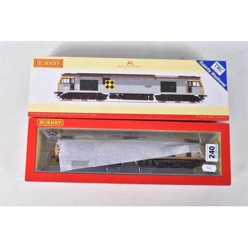 240 - A BOXED HORNBY RAILWAYS OO GAUGE CLASS 60 LOCOMOTIVE, 'Quinag' No.60 090, weathered Railfreight Coal... 