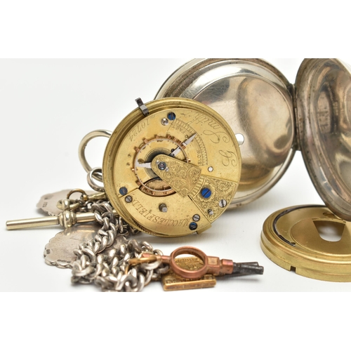 115 - AN OPEN FACE POCKET WATCH, key wound movement, Roman numerals, subsidiary second dial, signed 'G. Sm... 