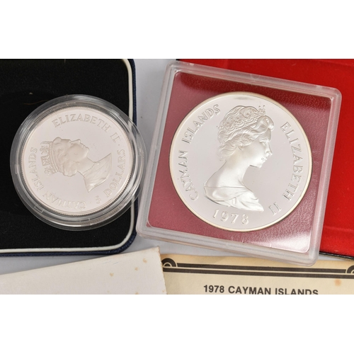 122 - TWO CASED COINS, to include Royal Mint Cayman Islands 1988 Royal Visit Silver Proof Commemorative Co... 