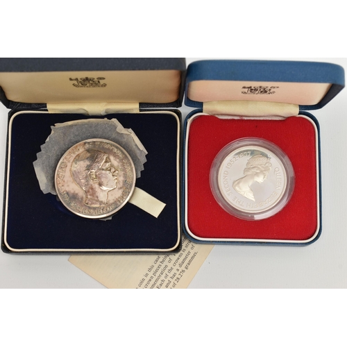 127 - TWO CASED COINS, to include a 'Prince Of Wales investiture Medal 1969' silver coin, 'Y DDRAIG GOCH D... 