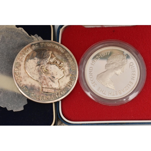 127 - TWO CASED COINS, to include a 'Prince Of Wales investiture Medal 1969' silver coin, 'Y DDRAIG GOCH D... 