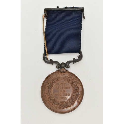 129 - A CASED ROYAL HUMANE SOCIETY BRONZE MEDAL, 'Lateat scintillvla Forsan, HOC Pretivm Cive Servato Tvli... 