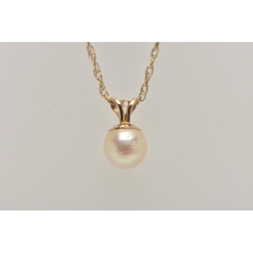 13 - TWO PENDANT NECKLACES, the first pendant set with seed pearls and coral, fitted with a tapered bail,... 