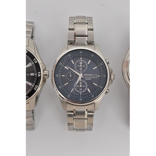 FIVE GENTS WRISTWATCHES to include a Seiko Chronograph 7T92