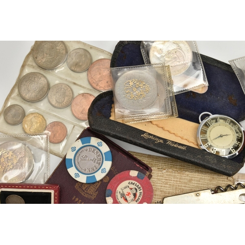 193 - A BOX OF ASSORTED ITEMS, to include a 'Barclays Bank Limited' coin set, a boxed 'Festival of Britain... 