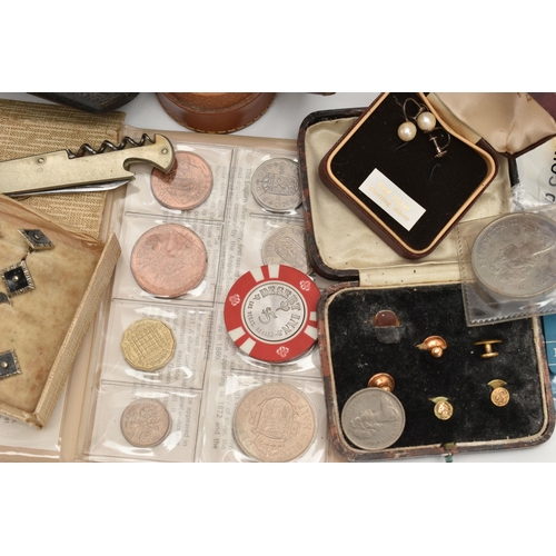 193 - A BOX OF ASSORTED ITEMS, to include a 'Barclays Bank Limited' coin set, a boxed 'Festival of Britain... 