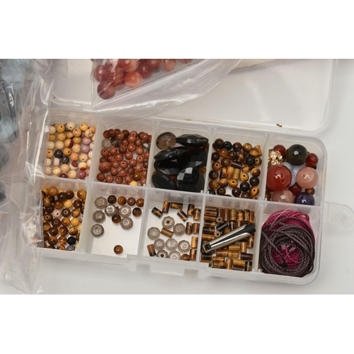 204 - A SELECTION OF JEWELLERY AND BEADS, to include a large selection of bead necklaces, some comprising ... 