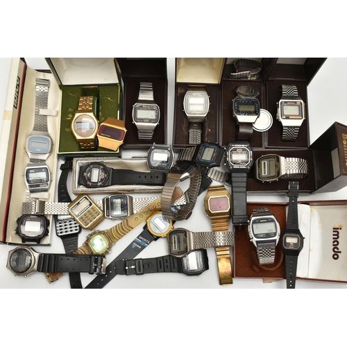 213 - A LARGE ASSORTMENT OF DIGITAL WATCHES, a box of ladys and gents digital watches, names to include 'G... 