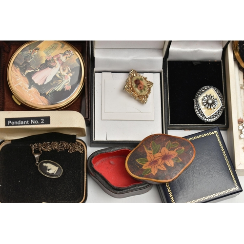 219 - A BOX OF ASSORTED ITEMS, to include a white metal, key wound, open face pocket watch, white dial, Ro... 