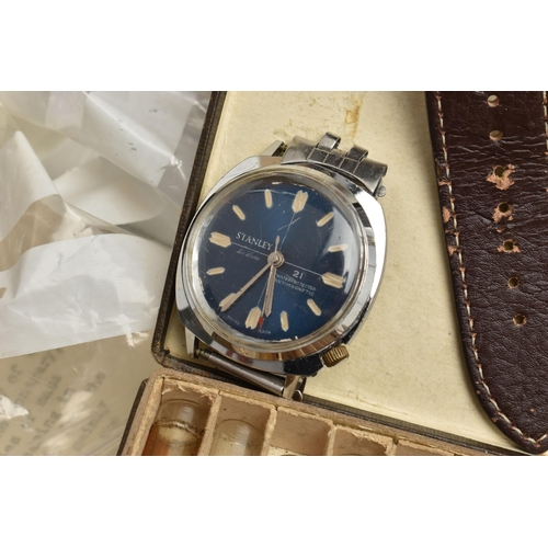 239 - A BOX OF ASSORTED WATCHES AND WATCH PARTS, to include a 9ct gold wristwatch, hand wound movement, si... 