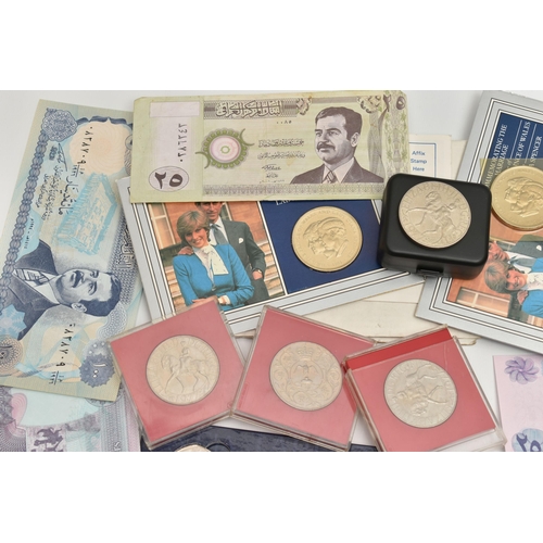 246 - A CARDBOARD BOX  OF MIXED COINAGE, to include a 2011 complete set of Fifty Pence coins for the 2012 ... 