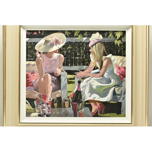 303 - SHERREE VALENTINE DAINES (BRITISH 1959) 'ASCOT ELEGANCE', a signed limited edition print on board, d... 