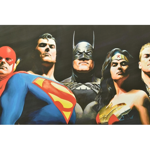 307 - ALEX ROSS (AMERICAN CONTEMPORARY) 'ORIGINAL SEVEN' portraits of Green Lantern, Flash, Superman, Batm... 