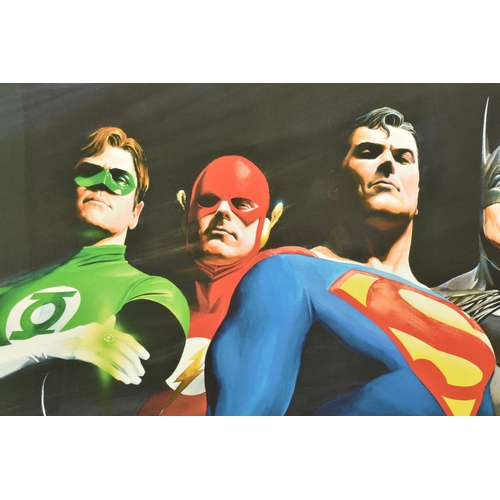 307 - ALEX ROSS (AMERICAN CONTEMPORARY) 'ORIGINAL SEVEN' portraits of Green Lantern, Flash, Superman, Batm... 