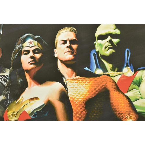 307 - ALEX ROSS (AMERICAN CONTEMPORARY) 'ORIGINAL SEVEN' portraits of Green Lantern, Flash, Superman, Batm... 