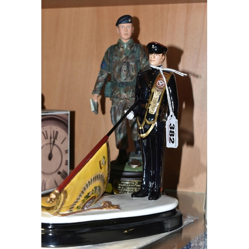 382 - A MICHAEL.J.SUTTY HANDPAINTED PORCELAIN LIMITED EDITION FIGURE, 67/250, The Staffordshire Regiment (... 