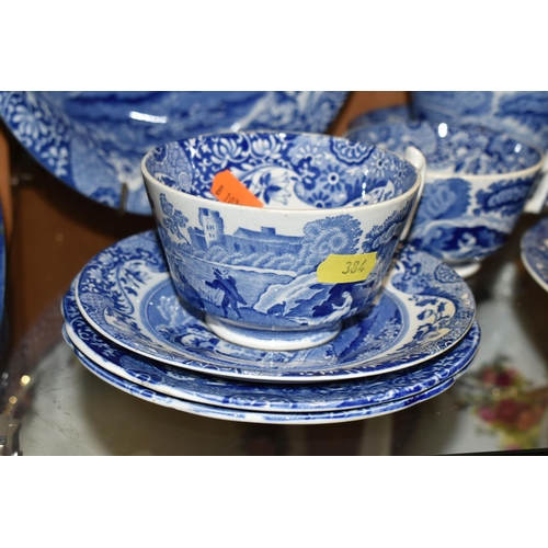 384 - A QUANTITY OF COPELAND SPODE'S ITALIAN DESIGN TEAWARE, comprising a sandwich plate, coffee pot (regl... 