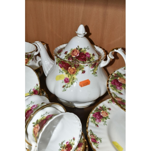 385 - ROYAL ALBERT 'OLD COUNTRY ROSES' PATTERN TEA AND COFFEEWARE, comprising a two tier cake stand, teapo... 