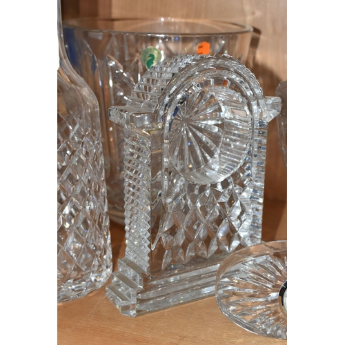 395 - FIVE PIECES OF WATERFORD CRYSTAL, comprising an Alana pattern mallet form decanter (tiny chip to sto... 