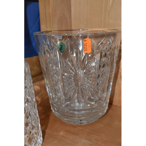 395 - FIVE PIECES OF WATERFORD CRYSTAL, comprising an Alana pattern mallet form decanter (tiny chip to sto... 