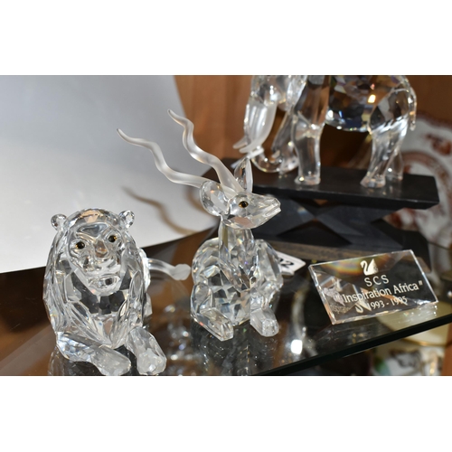 402 - A SWAROVSKI COLLECTORS SOCIETY 'INSPIRATION AFRICA' TRILOGY, all boxed and with certificates, compri... 