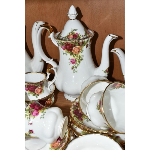 426 - A FORTY EIGHT PIECE ROYAL ALBERT OLD COUNTRY ROSES TEA AND COFFEE SET, comprising a teapot, two coff... 