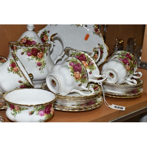 426 - A FORTY EIGHT PIECE ROYAL ALBERT OLD COUNTRY ROSES TEA AND COFFEE SET, comprising a teapot, two coff... 