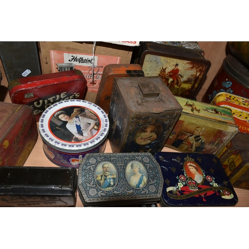 465 - A COLLECTION OF VINTAGE ADVERTISING TINS AND BOXES, assorted Tobacco, Biscuit and Toffee tins, examp... 