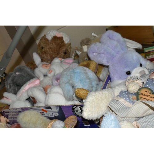 540 - A LARGE COLLECTION OF MODERN SOFT TOYS AND DOLLS, majority are soft toy rabbits but also includes se... 