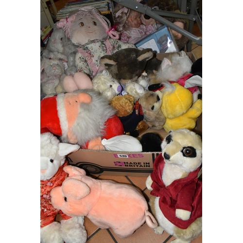 540 - A LARGE COLLECTION OF MODERN SOFT TOYS AND DOLLS, majority are soft toy rabbits but also includes se... 