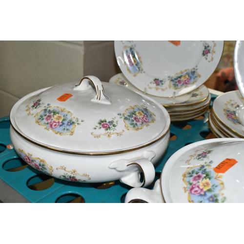 558 - THREE BOXES AND LOOSE OF TEA AND DINNERWARE, including  Tuscan, Foley, Japanese eggshell porcelain, ... 