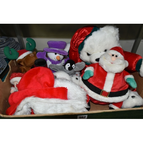 562 - A COLLECTION OF CHRISTMAS ITEMS, to include four boxed trees, boxed and unboxed tree decorations, Na... 