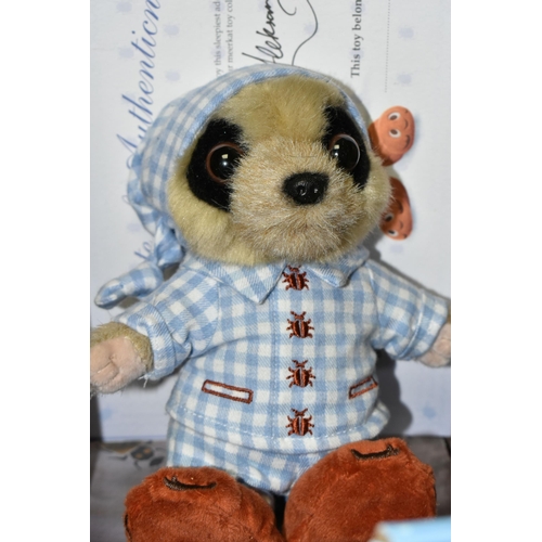 565 - A COLLECTION OF BOXED MEERKAT SOFT TOYS, from the T.V. commercials, many with 'Certificates of Authe... 