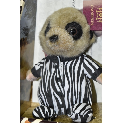 565 - A COLLECTION OF BOXED MEERKAT SOFT TOYS, from the T.V. commercials, many with 'Certificates of Authe... 