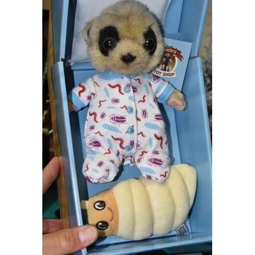 565 - A COLLECTION OF BOXED MEERKAT SOFT TOYS, from the T.V. commercials, many with 'Certificates of Authe... 