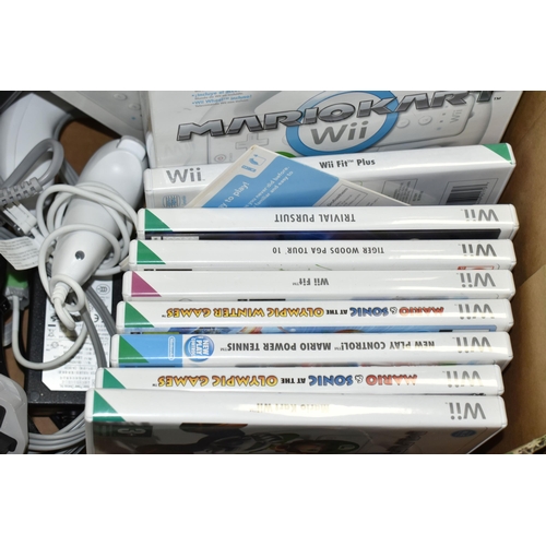 581 - NINTENDO WII CONSOLE, GAME AND ACCESSORIES, games include Mario Kart Wii, Wii Fit, Wii Fit Plus, Mar... 