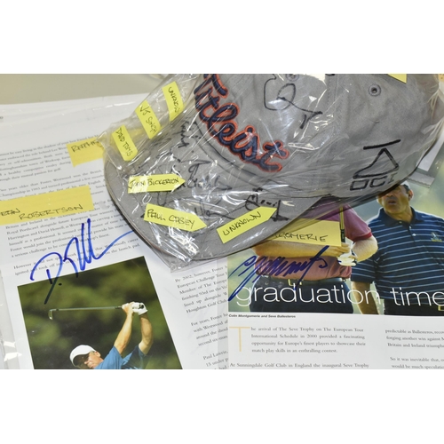 584 - GOLF AUTOGRAPHS, a collection of autographs, signed on magazine pages to include Ian Woosnam, Ian Po... 